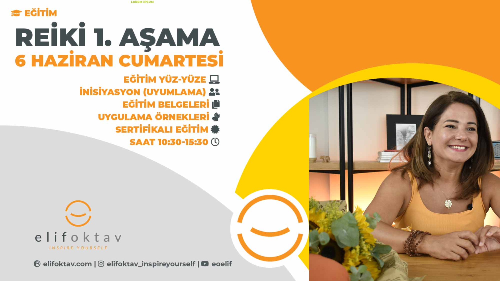 Reiki 1. Aşama Eğitimi  <br>6 Haziran Cumartesi